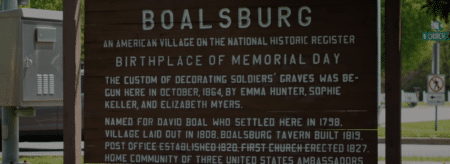 Boalsburg, home of Memorial Day sign